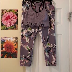 Reebok leggings and coordinating CK sports bra